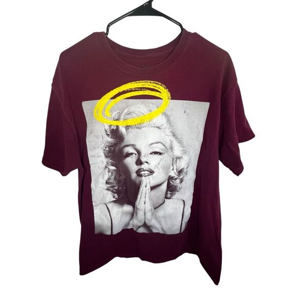 Popular Poison Marilyn Monroe With Halo Graphic Short Sleeve T-Shirt - Picture 1 of 4